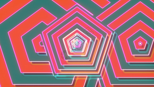 八角形花迷宫计算机生成的 web 现代背景 五颜六色的图案  3d 渲染抽象几何形状旋转频率音乐漩涡八角形光谱电脑马赛克花环插图背景