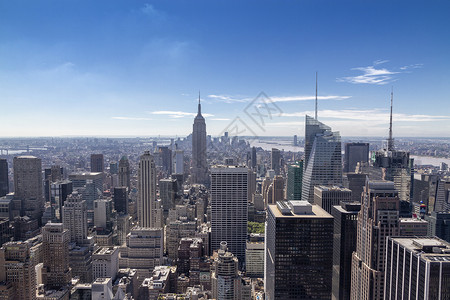 纽约市曼哈顿市中城空中全天候航空城市日落街道旅行地标场景摩天大楼建筑学旅游天空背景
