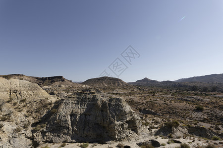 西班牙阿尔梅里亚省沙漠塔伯纳的展望高清图片