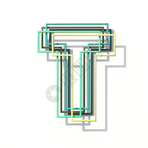 三色线条字体 Letter T 3背景图片