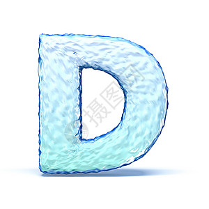 水晶字体冰晶字体字母 D 3背景