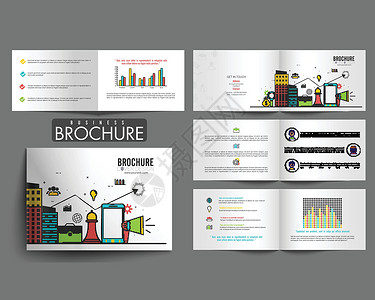 八页企业宣传册设计统计网络杂志年度商业营销图表信息公司创造力背景图片