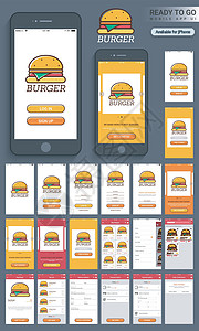 手机网站设计食品移动应用程序用户界面布局工具材料星级部件营销餐厅屏幕网页手机网站设计图片