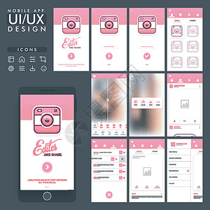 手机网站设计分享移动应用UIUX设计相机编辑屏幕反应部件数字营销菜单技术电子商务设计图片
