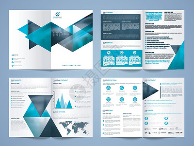 八页商业宣传册集报告创造力网络海报通讯打印目录营销小册子公司背景图片