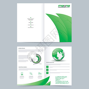 环保传单四页生态宣传册设计办公室报告目录信息环保推介会传单营销回收创造力插画
