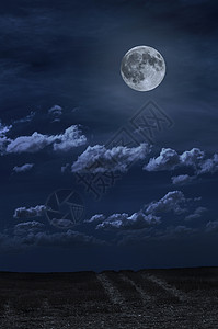 月亮和夜云 月光和路面背景黑色天文学多云行星月球戏剧性天空蓝色场景星系背景图片