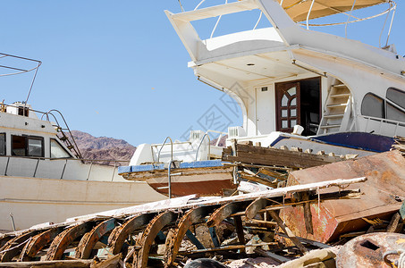 埃及的旧船倾弃场背景图片