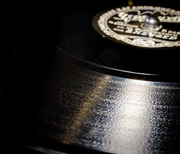 留声机特写的黑胶唱片的质地空白音轨盘子测试曲目乙烯基板打碟机音乐录音背景图片
