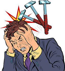 颅内动脉瘤悸动头痛的人 锤击设计图片
