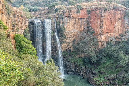 Mpumalanga的河瀑布晴天旅行博文农村乡村悬崖风景旅游背景图片