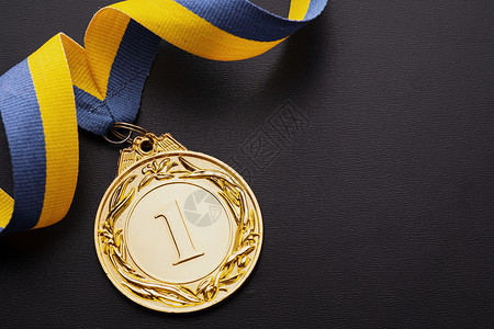 冠军或第一名获奖者金奖章背景图片