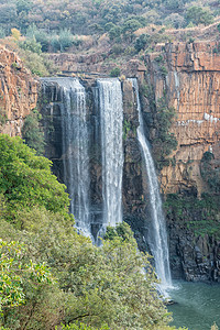 Mpumalanga的河瀑布博文晴天乡村悬崖旅游风景农村旅行背景图片