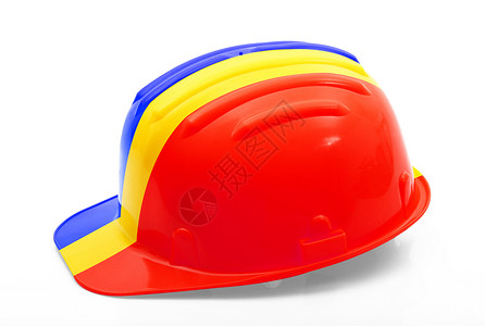 白色背景的罗马安全头盔建造船厂工业造船帽子头盔安全概念公司预防背景图片