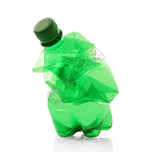 白色底底的塑料瓶生态垃圾箱塑料收集收藏回收概念垃圾高清图片