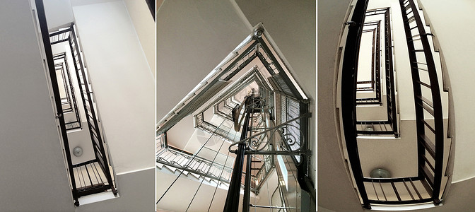 旧楼内楼梯井安全出口概念栏杆楼梯间建筑脚步电梯房子建筑学背景图片
