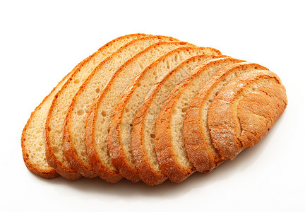白底面的面包上美食白色背景图片