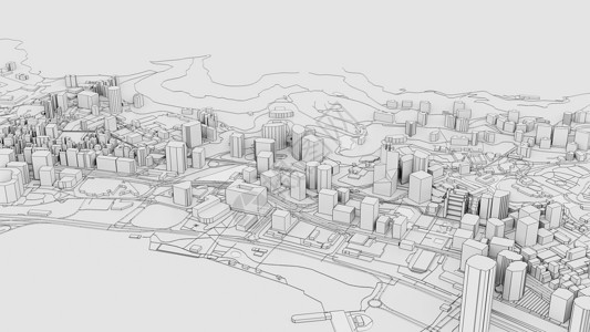 景观素材草图3D 白色城市模型 大纲 3D 它制作图案绘画建筑学鸟瞰图中心摩天大楼生长蓝图渲染建筑师办公室背景