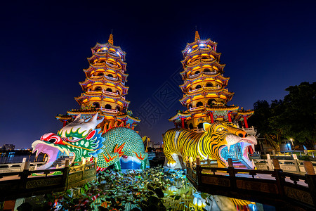 龙虎塔城市景观神社高清图片