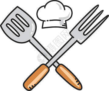 厨房用具大厨人物卡通艺术标志 ico帽子卡通片插图标识食谱餐厅背景图片