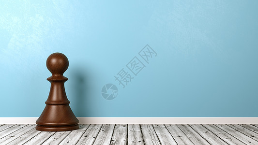 木地板上反对 Wal 的棋子黑色插图木头乡村典当数字房间蓝色地面背景图片
