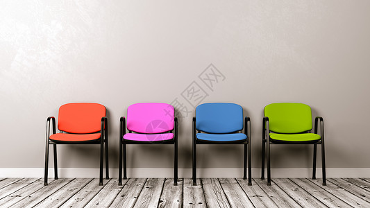 一排不同颜色的椅子背景图片