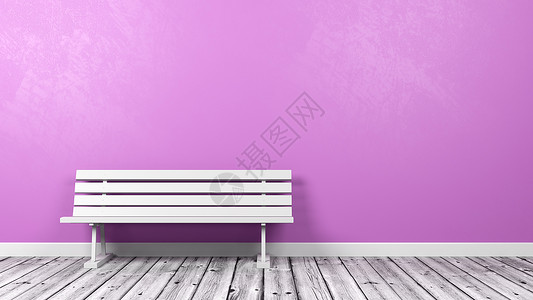 Roo 的白色长凳公园粉色地面乡村木头长椅插图房间木板座位背景图片