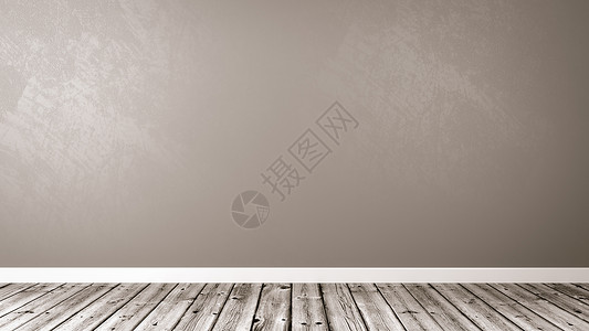 带复制空间的空房间灰色石膏木头地面木板乡村插图背景图片