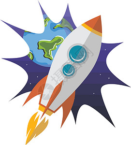 太空旅行火箭飞船科学矢量 ar发射行星标识天空火星喷射宇航员太阳身份公司背景图片