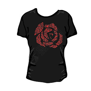 玫瑰和红心设计插图用花卉图案素描花瓣绘画模版邮票花园蕾丝植物玫瑰花瓣艺术瓷砖背景图片