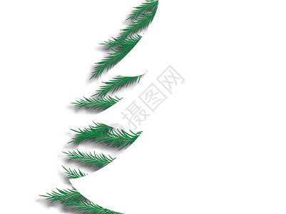 新年快乐的象征 圣诞树装饰 混合媒体 绿色背景  2020 年新年快乐背景 创意圣诞艺术生长庆典年度创造力日程生态白色绘画叶子背景图片