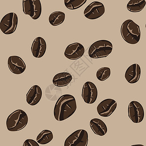 抽象风格的咖啡豆无缝模式 矢量手绘插图 烤豆特写 任何目的的咖啡无缝设计餐厅绘画豆子香气墙纸饮料美食农业活力早餐背景图片