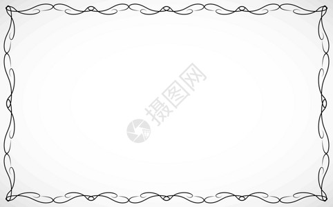 黑色长方形边框在矢量图 eps 1 中绘制的设计框架水平黑色长方形插图卡片边界艺术横幅边框白色插画