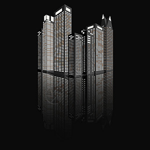 晚上塔和传输线现代夜城黑色背景任何用途的伟大设计设计图片