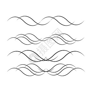 螺纹设计插图边界书法风格艺术横幅角落白色叶子装饰品背景图片