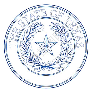 得克萨斯州海豹圆形绘画联邦插图徽章边框蓝色地理圆圈领土背景图片