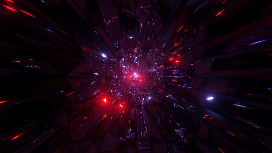 抽象空间星系图形艺术品与发光的飞行球体粒子 3d 插图背景壁纸蓝色墙纸艺术计算机红色创造力隧道渲染运动橙子背景图片