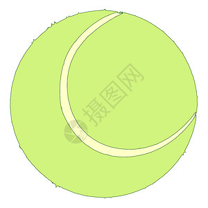网球白球艺术品网球场运动字符串针脚白色球拍球赛艺术绿色背景图片