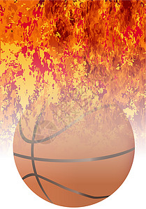 滚动火化篮球运动燃烧游戏烧伤插图背景图片