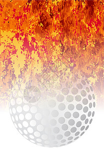 旋转火焰高尔夫球烧伤插图燃烧运动游戏背景图片