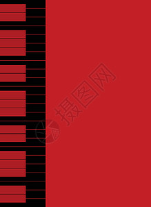 红钢琴键背景红色黑色插图键盘音乐背景图片