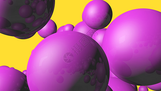 金属液体球3d 渲染领域抽象背景有光泽的粉红色气泡 ba背景