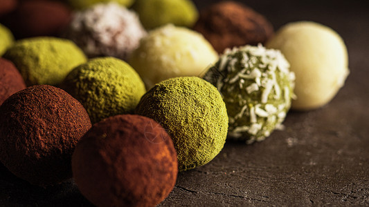 巧克力椰子球干燥可口高清图片