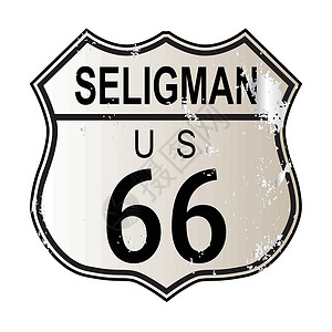 塞利格湖塞利格曼路66路线城市插图街道交通绘画白色黑色插画