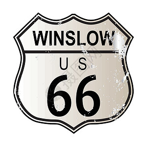 温特利斯温斯洛66号公路城市白色路线交通黑色绘画插图街道插画