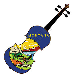 蒙大拿州乐器旗帜音乐细绳字符串艺术背景图片