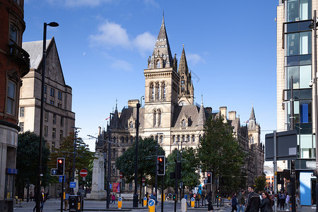 曼彻斯特市政厅英国伟大的高清图片