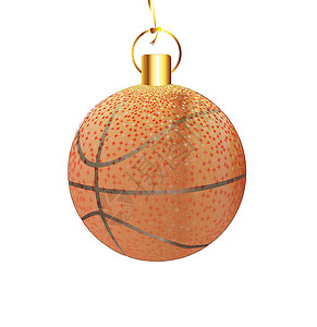 圣诞节装饰篮球金子金球火花背景星星插图篮子玩具背景图片