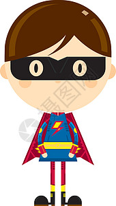 超级爆品卡通超级英雄性格卡通片超能力面具漫画腰带英勇极客闪电插画
