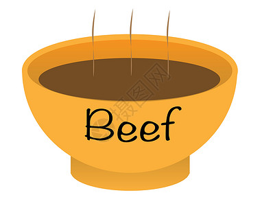 牛肉汤碗食物牛肉绘画插图艺术艺术品卡通片背景图片